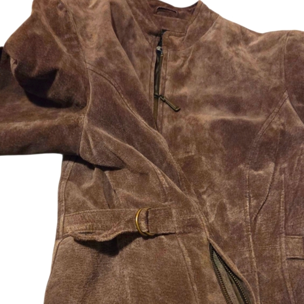 Relativity Brown Suede Zip Front Jacket - image 3
